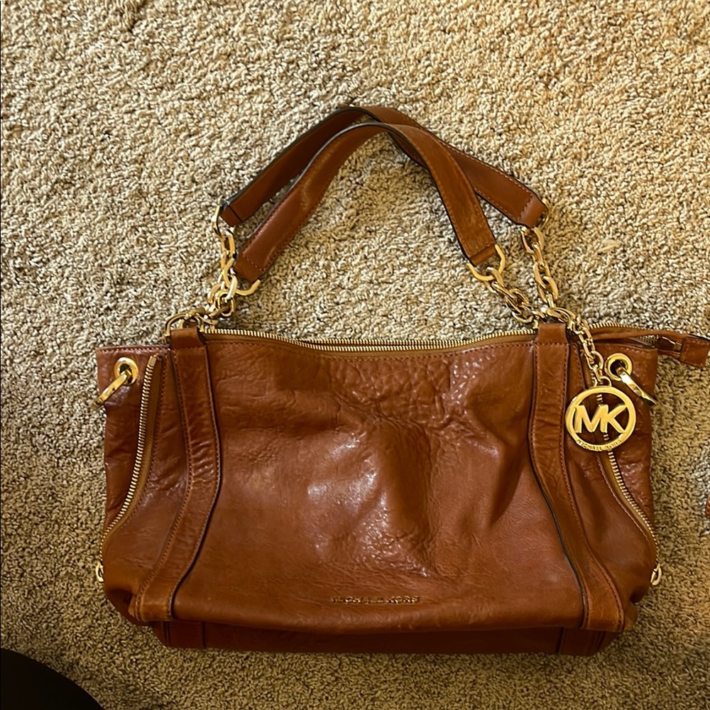 Michael Kors Brown Leather Shoulder Bag